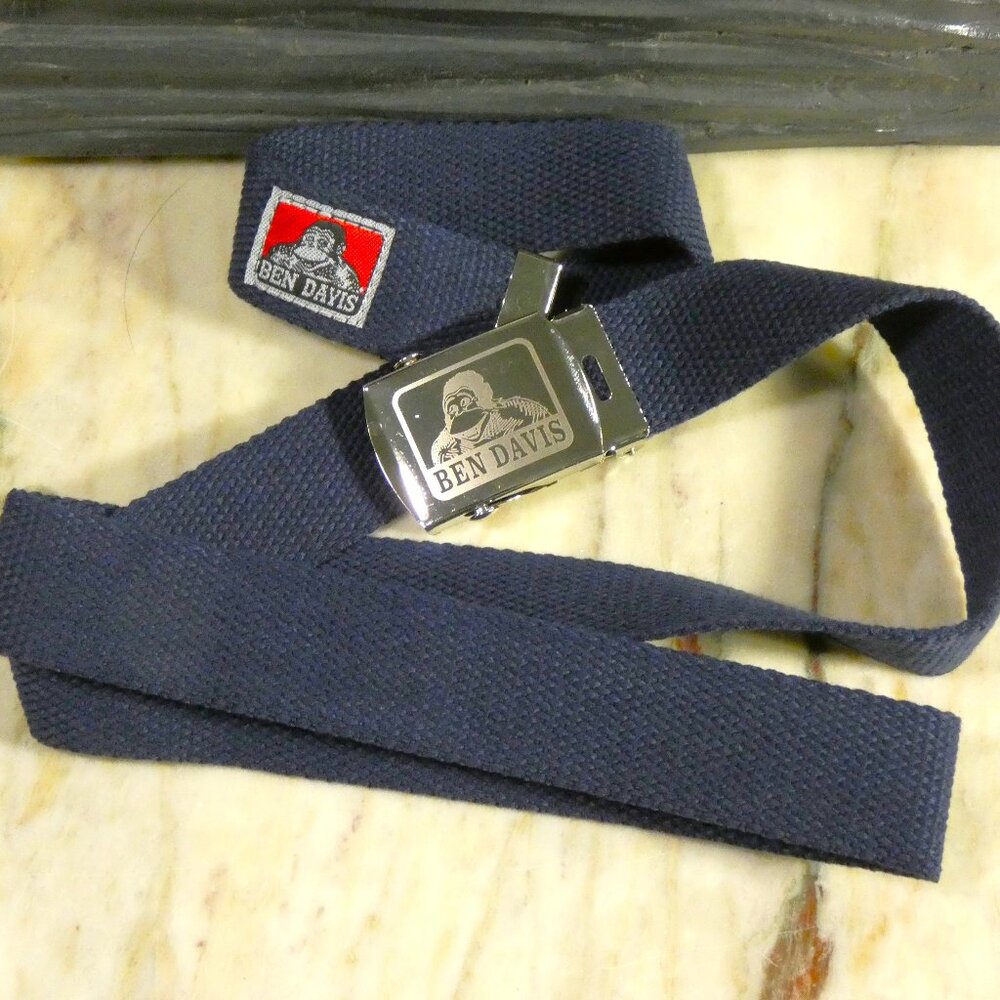 Ben Davis Belt Dark Blue Web 47" at longest point.